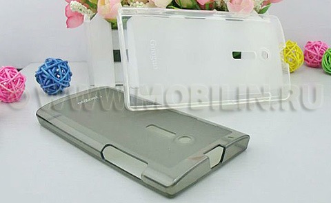 Чехол панелька силиконовый для Sony Xperia ION LT28i (серый, прозрачный)