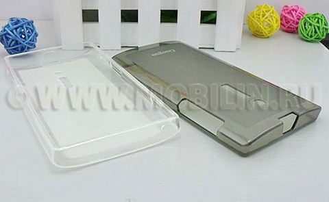 Чехол панелька силиконовый для Sony Xperia ION LT28i (серый, прозрачный)